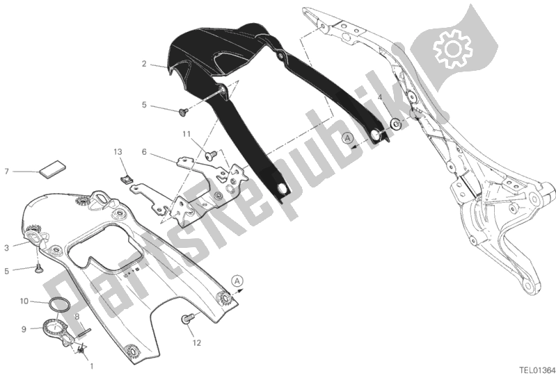 All parts for the Rear Mudguard of the Ducati Scrambler 1100 Sport PRO USA 2020